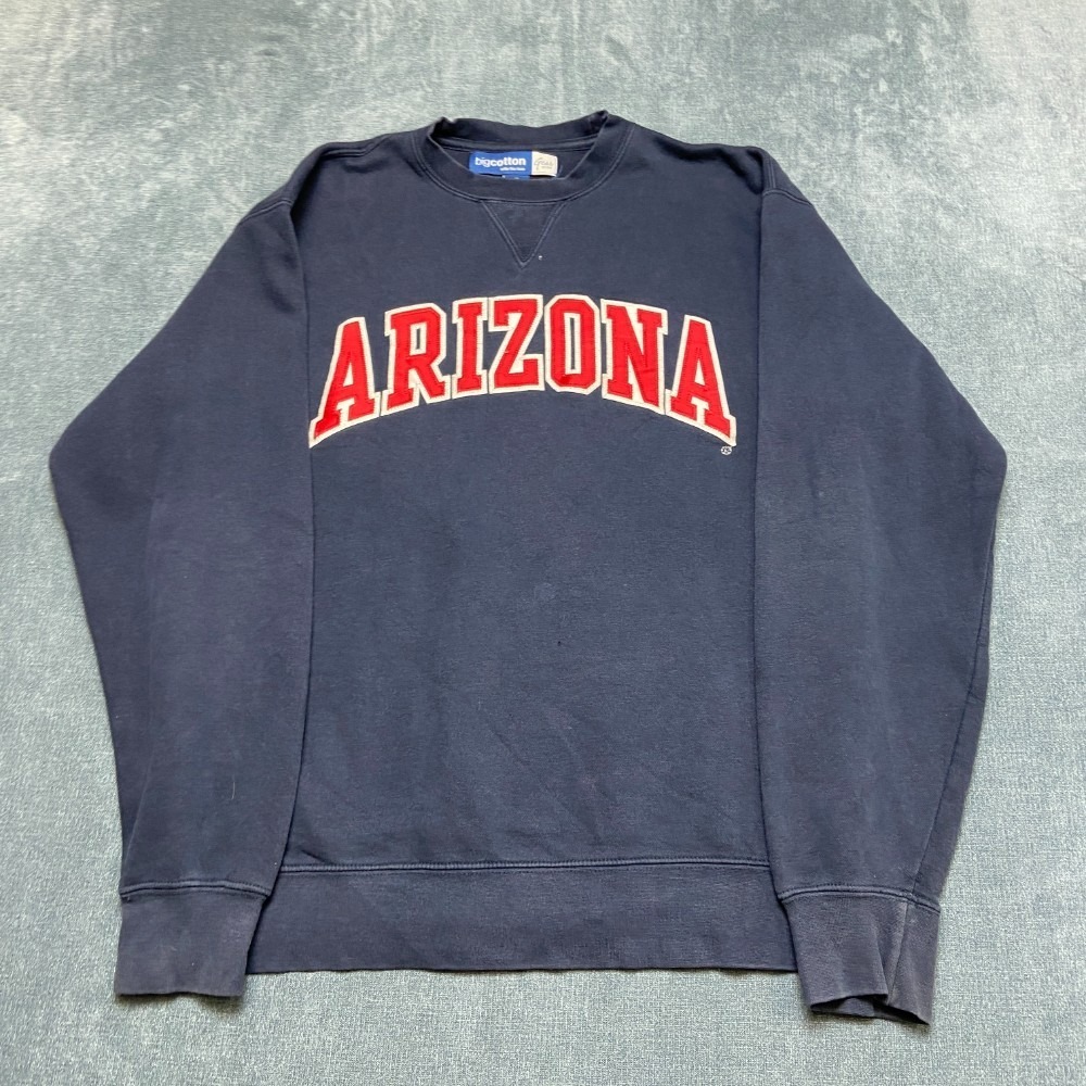 VTG Arizona Wildcats Sweatshirt Mens Medium Black Big Cotton Gear Football NCAA